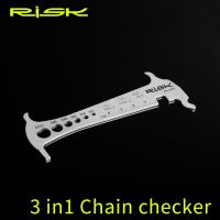 Risk Stainless Steel Go/No-go Bike 3 in 1 Chain Checker MTB Bike Road Bicycle Chain Wear Loss Indicator Checker W/Chain Hook