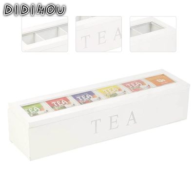 2021 New Wooden Tea Box with Lid Coffee Tea Bag Storage Holder Organizer for Kitchen Cabinets Coffee Tea Bag Storage Holder