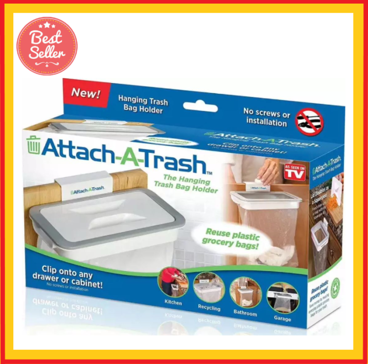 Attach A Trash Bag Holder Hanging Trash Can Trash Bin Bracket Storage
