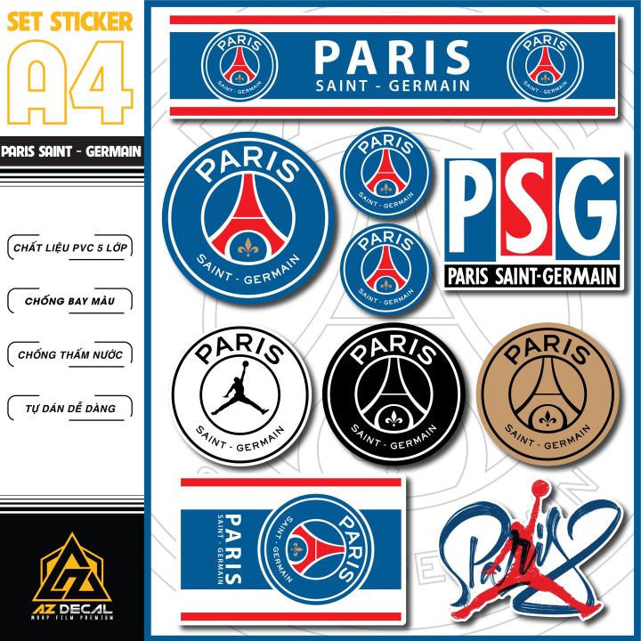 Sticker Bóng Đá Paris Saint - Germain Dán Tem Xe, Dán Nón, Điện ...