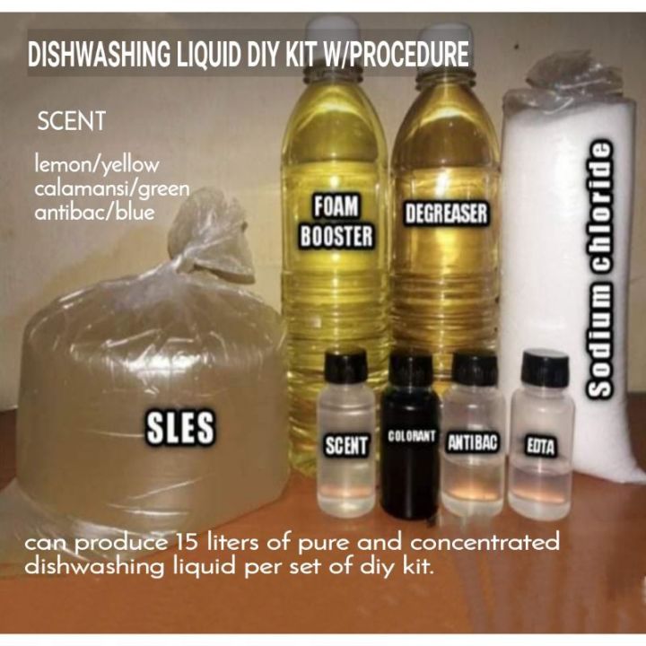 diy kit dishwashing liquid 17 liters yield/w procedure,10 component