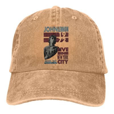 2023 New Fashion John Lennon Live In Nyc 1972 The Beatles Fashion Cowboy Cap Casual Baseball Cap Outdoor Fishing Sun Hat Mens And Womens Adjustable Unisex Golf Hats Washed Caps，Contact the seller for personalized customization of the logo