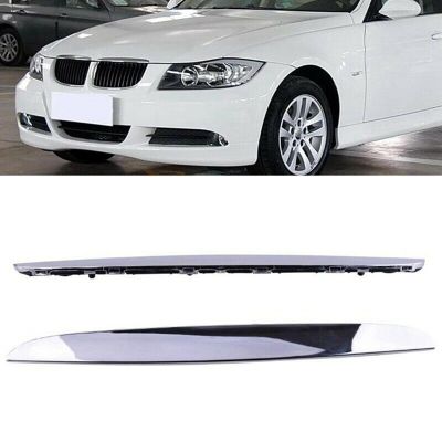 4Pcs Chrome ABS Front Bumper Above Kidney Grille Hood Cover Trim 51137117242 for BMW 3 Series E90 E91 2006-2008