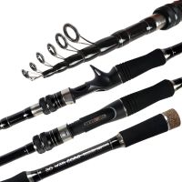 New Telescopic Rods 1.8M 2.1M 2.4M 2.7M 3.0M Carbon Spinning Casting Rod Fishing Pole Tackle Closed Length 57-62cm