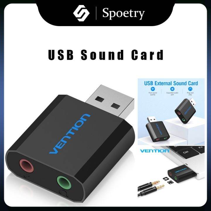 Vention USB Sound Card USB Audio Interface Headphone Adapter Soundcard
