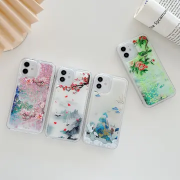 Shockproof Case For iPhone 14 13 12 11 Pro Max XR 8 7 Plus Liquid Glitter  Cover