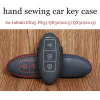 ☎☏ Only Red Car key case hand sewing real leather key packet car key cover fit for Infiniti EX25/FX35/QX50(2015)/QX50(2013)