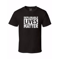 [S-5XL] ใหม่ เสื้อยืดลําลอง สําหรับผู้ชาย แขนสั้น คอกลม พิมพ์ลาย Lives Matter Basket of Deplorables Trump สีพื้น  HA7Z