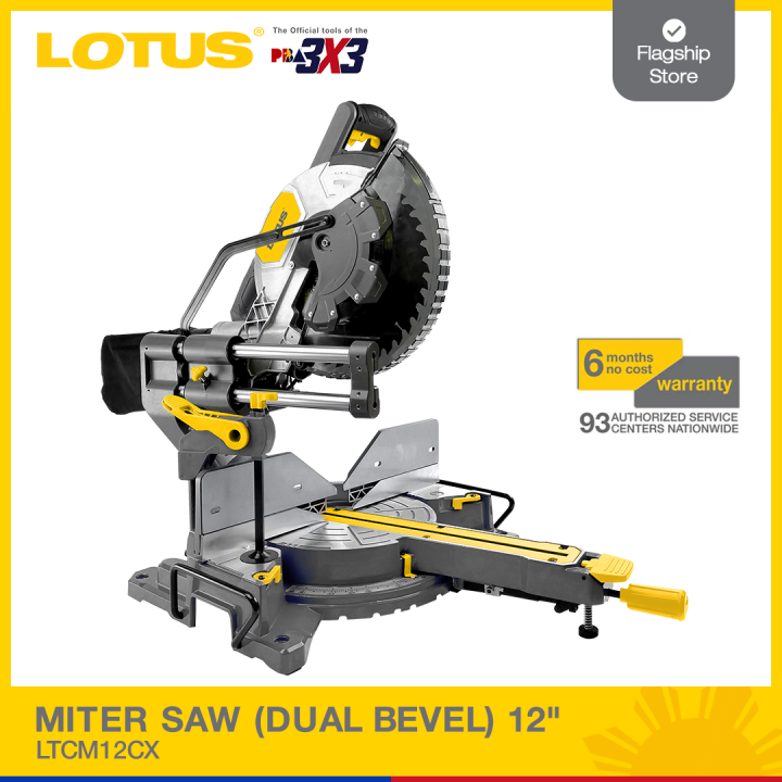 Lotus Miter Saw 1800W 12" inches Dual Bevel with Sliding Rail LTCM12CX