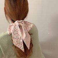 ★New★ Early spring jewelry French silk scarf headband hair ring hair rope female thin section small long strip ribbon tied hair headscarf streamer super fairy