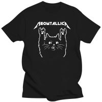 Large mens short sleeves Cat Meowtallica Cat Rock Music Men Tshirt Dark Heather Cotton S3Xl Gift Funny Tee 4XL.5XL.6XL