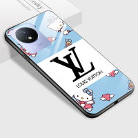 เคสสำหรับ Vivo Y02A Y02T เคสมือถือการ์ตูนแฟชั่นสำหรับเด็กผู้หญิงเคสโทรศัพท์ด้านหลังกระจกนิรภัยมันวาว