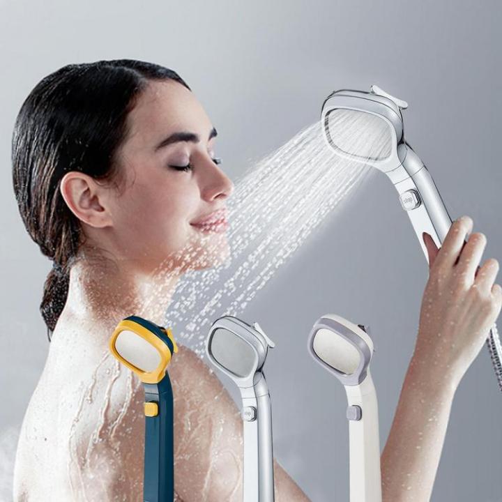 shower-head-with-handheld-4-setting-high-pressure-shower-head-with-handheld-showerhead-sprayer-with-one-key-water-cut-off-function-easy-to-install-bathroom-replacement-parts-dutiful