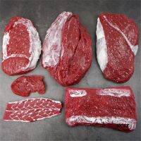 【CW】 Supermarket butchery store shop decoration fake food display props artificial simulation beef chops steak slicesmodel