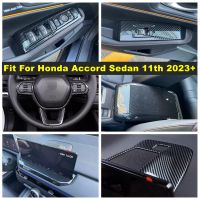 กระจกหน้าต่างยกนำทางกรอบที่เท้าแขนกล่องครอบตัดสำหรับ Honda Accord ซีดาน11th 2023 2024อุปกรณ์ตกแต่งภายใน