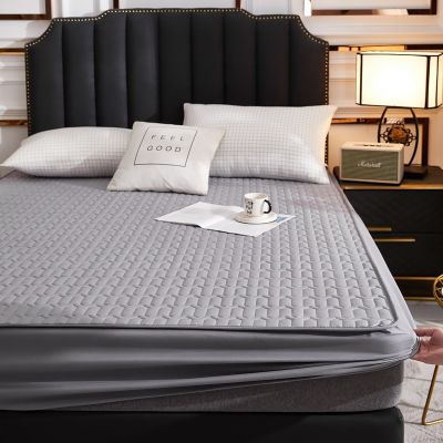 1pcs Kuup Waterproof Quilted Air-Permeable Bed Protector Pad Cover Queen Mattress Topper Soft Fitted Sheet