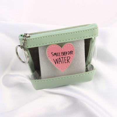 Cute Heart Transparent Coin Purse Women Mini Card Holder Small Wallet Pouch Daily Storage Bag Kawaii Girls PVC Purse Clutch