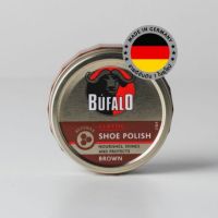 BUFALO Shoe Polish บัฟฟาโล่ ขี้ผึ้งขัดเงารองเท้าหนัง เติมสีหนัง (สีน้ำตาล) 75 มล.