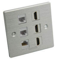 【Hot-Selling】 N-DEALZ ป้ายติดผนังอลูมิเนียมที่มี3 X RJ45 CAT6,3 X HDMI และสนับสนุน DIY