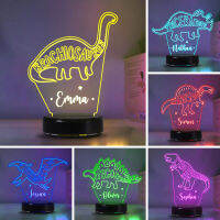 Custom Name Acrylic 3D Night Light Dinosaur Remote 7 Colors LED USB Lamp for Boys Baby Kids Children Bedroom Home Decoration