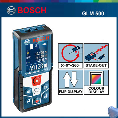 เลเซอร์ Bosch วัด165ฟุต/50ม. GLM 500ระดับมืออาชีพ2-In-1 360 ° และเอียงวัด
