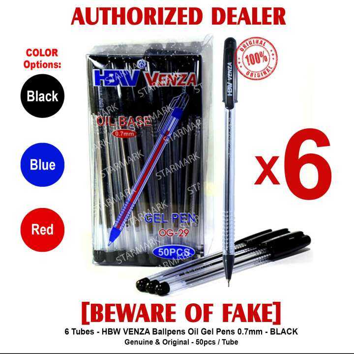 HBW VENZA Ballpen Ballpens BLACK BLUE RED Oil Base Gel Pen Pens 50 Pcs ...