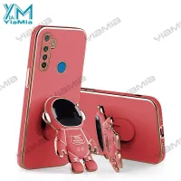 YiaMia Fashion Phone Case For Realme 5 5i 6i 5S C3 5 Pro 9 9 Pro C30 Narzo 50A New Luxury Trend Astronaut Phone Case Soft Silicone Shockproof Phone Cover With Personalized Fashion Astronaut Ring Holder