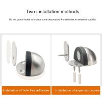 Door Stopper Stainless Steel Brushed Doors Stopper Adhesive Holder Hotel Home Restaurant Doorstop Tool Door Hardware Locks