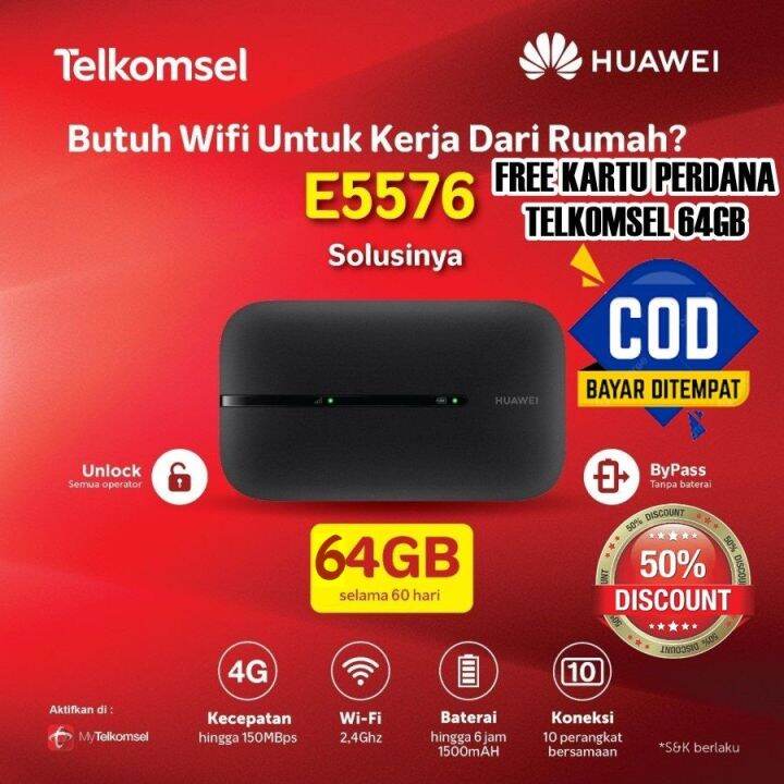 PROMO Huawei Mifi Router Modem Wifi 4G Huawei E5576 HKM M21 M22 VERSI ...