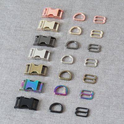 【CW】 1 set 20mm straps slider D ring release belt buckle for pet dog collar paracord sewing connect hardware
