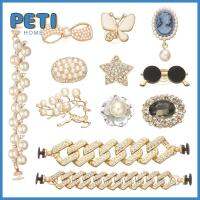 PETIHOME แฟชั่น คริสตัล เพชร ตกแต่งรองเท้า ของขวัญเด็ก เสน่ห์รองเท้า Bling อุปกรณ์เสริมโซ่รองเท้า