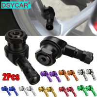 【YF】 DSYCAR 2Pcs 90 Degree CNC Motorcycle Tire Valve Stems -Universal Aluminum Wheels NCY Leak-proof TWPO Caps