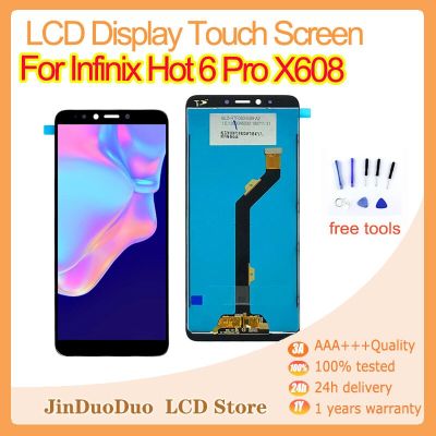 100% ทดสอบคุณภาพสูงของแท้6.0นิ้วสำหรับ Infinix Hot 6 Pro X608แผงจอแสดงผล LCD แบบสัมผัสหน้าจอส่วนที่เอาออกได้