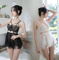 Yu Lianxin New Sexy Lingerie Sexy Chest Support Underwear Temptation See-Through Suit Nightdress Hollow Lace Pajamas