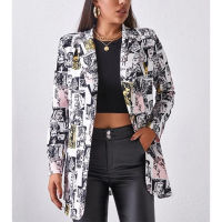 Womens Jacket Coat Autumn Vintage Printed Cardigan Coat Ethnic Cardigan Jacket Women Suit Spring Female Free Shipping Blazers