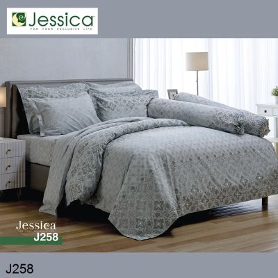 (ครบเซ็ต) Jessica ผ้าปูที่นอน+ผ้านวม พิมพ์ลาย กราฟฟิก Graphic Print J258 (เลือกขนาดเตียง 3.5ฟุต/5ฟุต/6ฟุต) #เจสสิกา เครื่องนอน ชุดผ้าปู ผ้าปูเตียง ผ้าห่ม