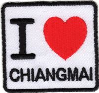 iron on patch Embroidery I love Chiang Mai 6x6 cm ฉันรักเชียงใหม่ ตัวรีด เย็บติดผ้าประเทศไทย โลโก้ปัก มีกาวสำหรับรีด ตกแต่งเสื้อผ้า