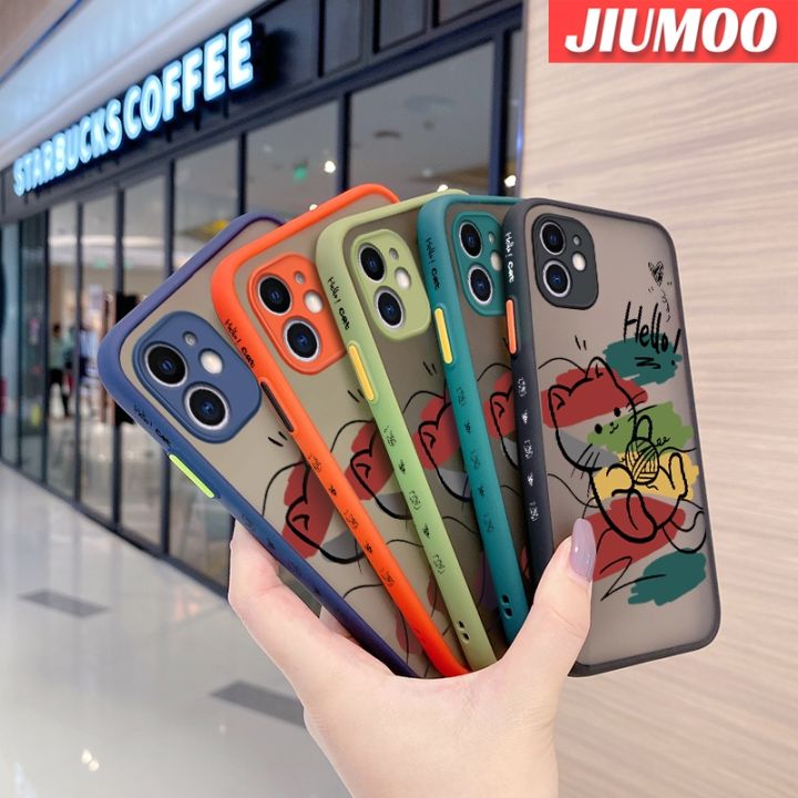 เคส-jiumoo-สำหรับ-huawei-mate-40-pro-mate-40-pro-เคสการ์ตูนแบบเรียบง่ายลายแมวบางฝ้ากรอบแข็งกันแรงกระแทกนิ่มขอบซิลิโคนแฟชั่นเคสมือถือคลุมทั้งหมดป้องกันเลนส์กล้อง