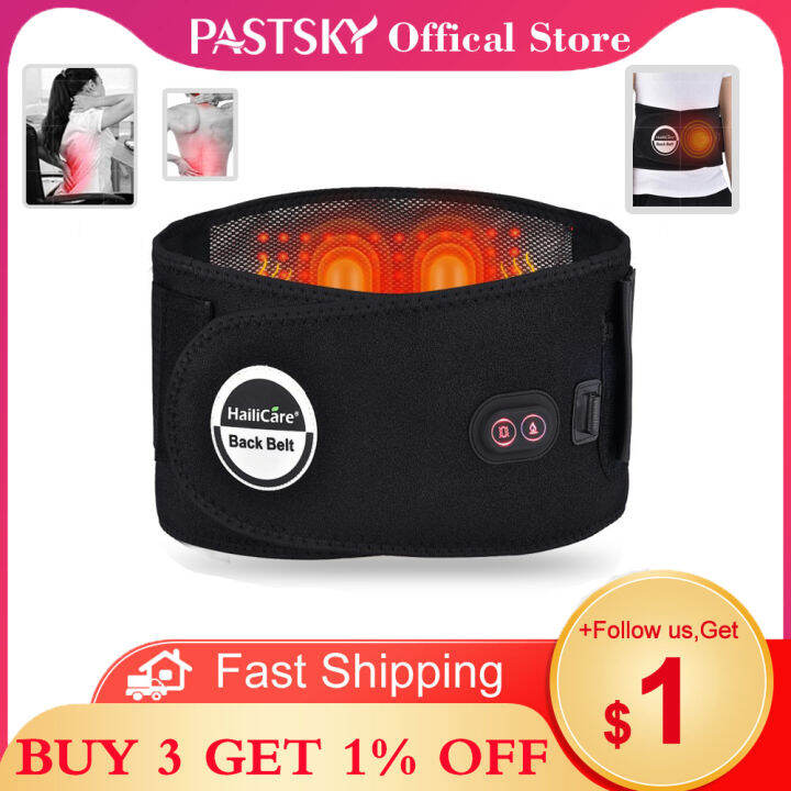 PASTSKY Scoliosis Waist Disk Heating Belt Lumbar Pad Infrared Heat Back