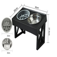 Height Table Feeders Food Bowl Lift Pet Feeding Dish Elevated Stand Adjustable Double Bowls