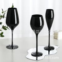 Black Simple Red Wine Cup Star Shine Black Champagne Cup Black Lacquer Wine Cup Blind Glass Stemware