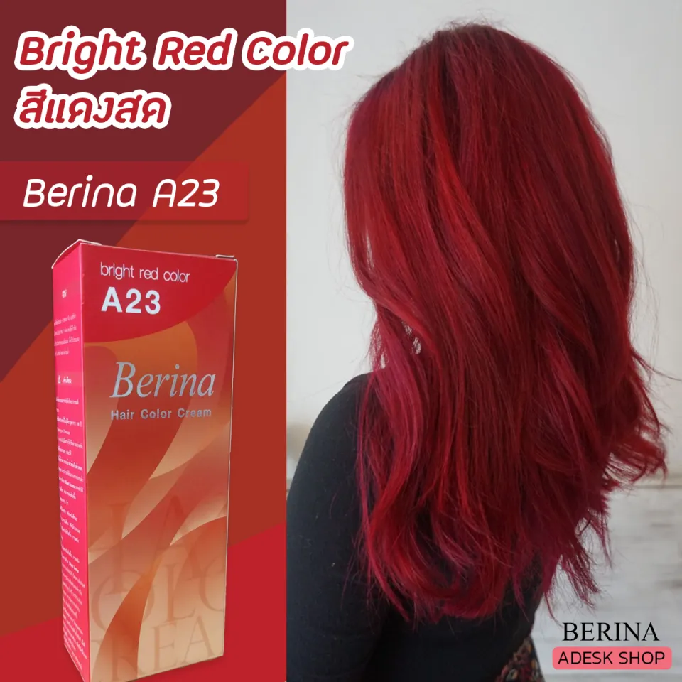 RED Berina Permanent Hair Dye Color Cream Yellow - A23 Bright RED