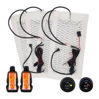 Universal 12V Car Seat Heater Carbon Fiber Car Seat Heat Pads Kit Round Switch Wire Harness High Low Temperature Control Set