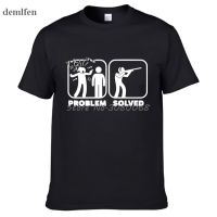 Funny Problem Solved Hunt Tshirt Mens Cotton Tshirts Style Tees