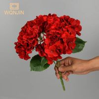 5 Heads Hydrangea Silk Flowers Red Pink Hydrangea Artificial Flowers Fake Bouquet Flower Arrangements for Home Wedding Decor Artificial Flowers  Plant