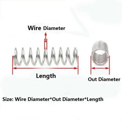 【LZ】 10pcs Wire Diameter 0.6mm Stainless Steel Micro Small Compression Spring OD 5mm/6mm/7mm/8mm/9mm/10mm/12mm/ Length 10-50mm