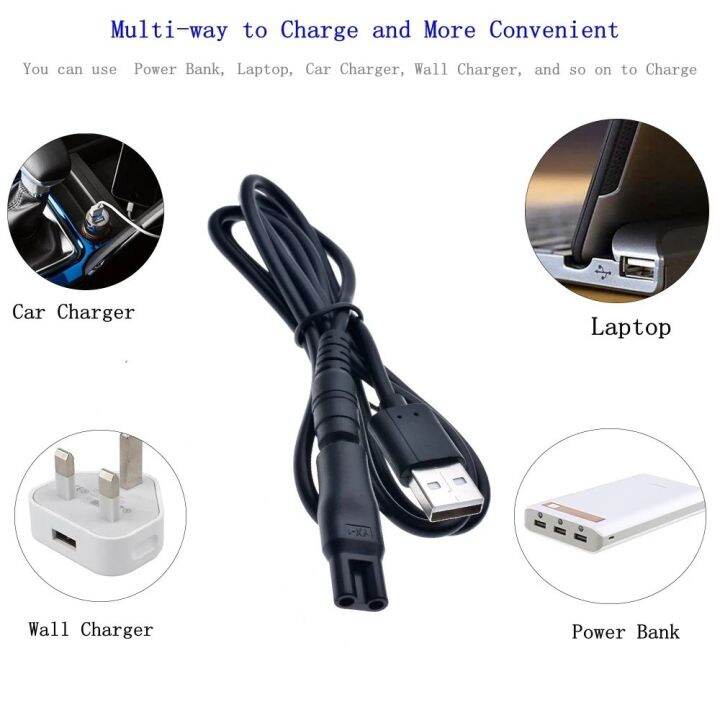 ZHIMUA Universal Hair Clippers Cable DC Connector USB Adapter Charging ...