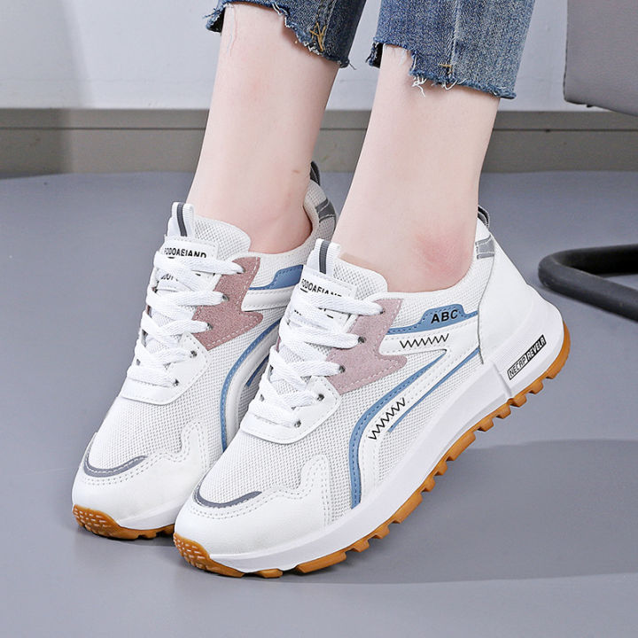 รองเท้าผู้หญิง-2023-รองเท้าผู้หญิงสีขาวแมตช์ชุดง่ายแบบใหม่ฤดูใบไม้ผลิ-m09