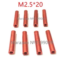 8ชิ้นสีแดง M2.5 * 20 CNC อลูมิเนียมอัลลอยด์ Standoffspacer สตั๊ด Fastener คอลัมน์อลูมิเนียม