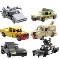 MOC Town Polices Plane Taxi Original Mini Assembled Models Blocks Car Van Transportation Bricks Toys Child Gift Building Sets